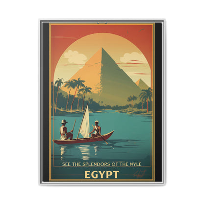 See the Splendors of the Nile — Egypt Vintage Matte Canvas Framed