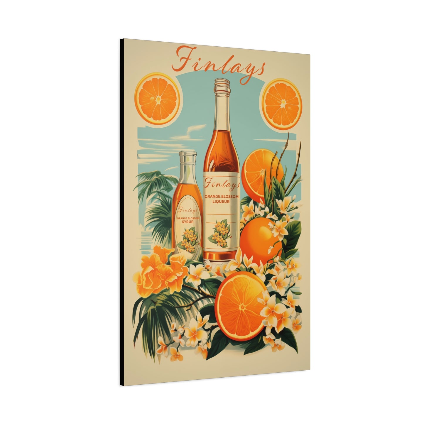 "Vintage Finlay’s Orange Blossom Liqueur Poster - Matte Canvas Stretched Wall Art" Matte Canvas, Stretched, 1.25"
