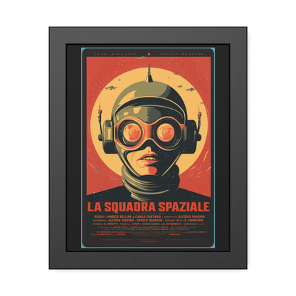 Framed Paper Poster — Retro Sci‑Fi 'La Squadra Spaziale' Wall Art