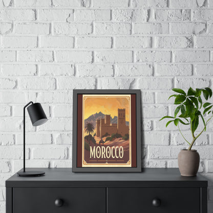 Morocco Vintage Travel Poster — Framed Paper Poster