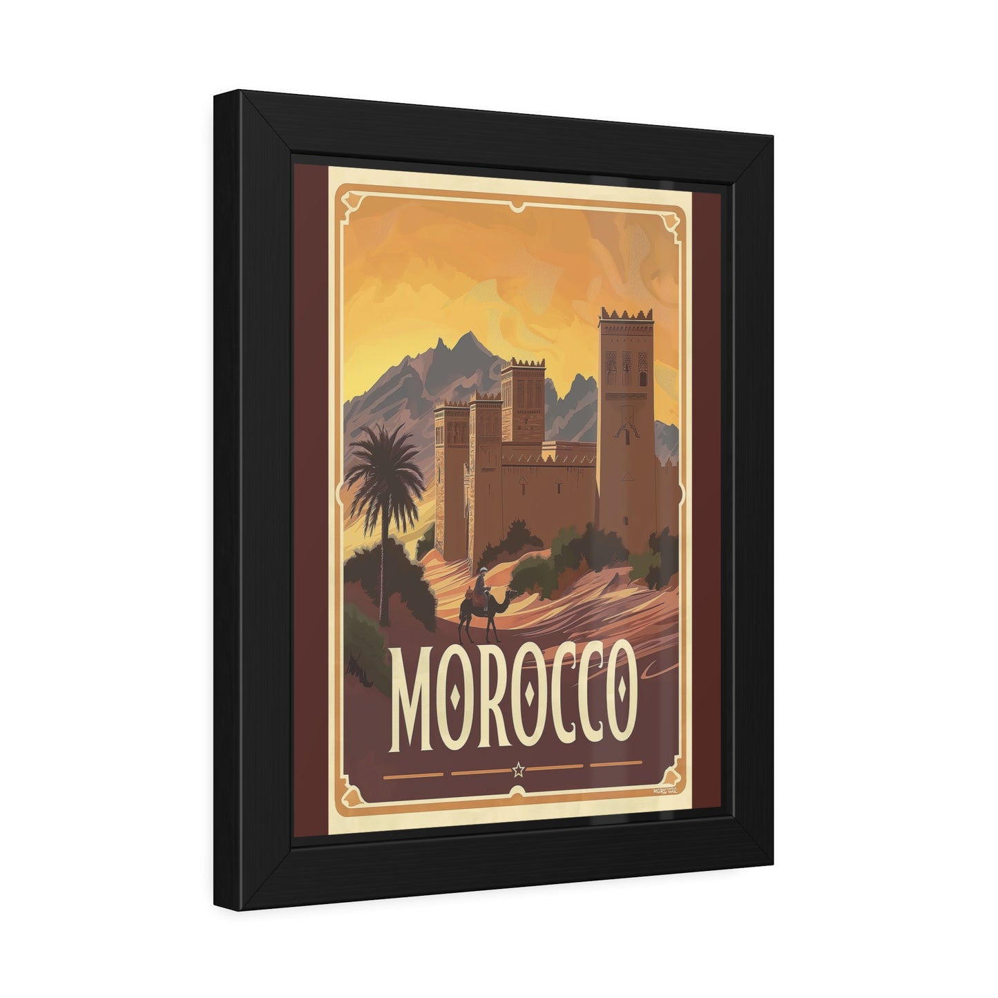 Morocco Vintage Travel Poster — Framed Paper Poster