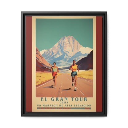 "El Gran Tour Chile Marathon – High Elevation Race Art Print"Matte Canvas, Black Frame