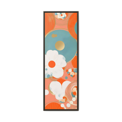 Mid-Century Modern Floral Abstract Canvas Set of 3 — 20×60  (Black, Espresso & White Frames)
