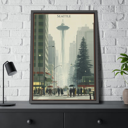Seattle Vintage Travel Poster — Framed Paper Poster