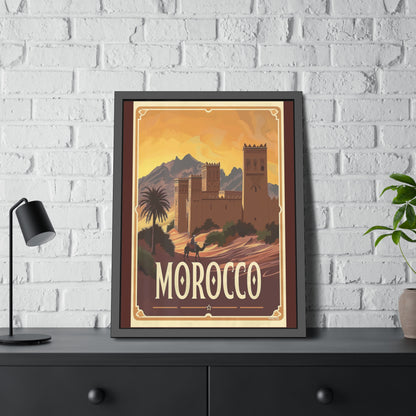 Morocco Vintage Travel Poster — Framed Paper Poster