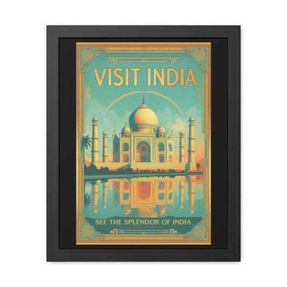 Vibrant Visit India Framed Poster — Wanderlust Travel Art by Vintageanna_M