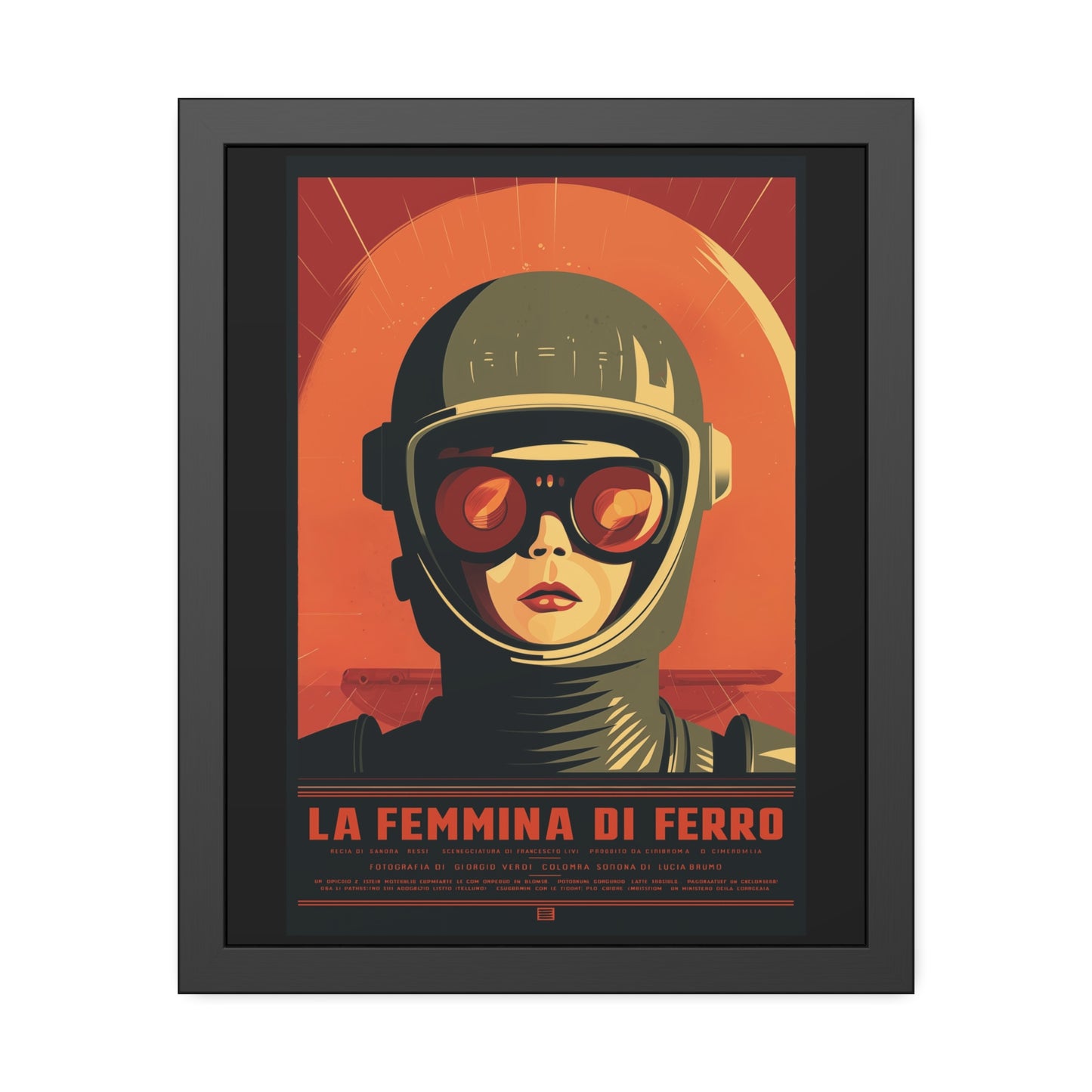 Framed Poster — La Femmina di Ferro Retro Sci‑Fi Art Print