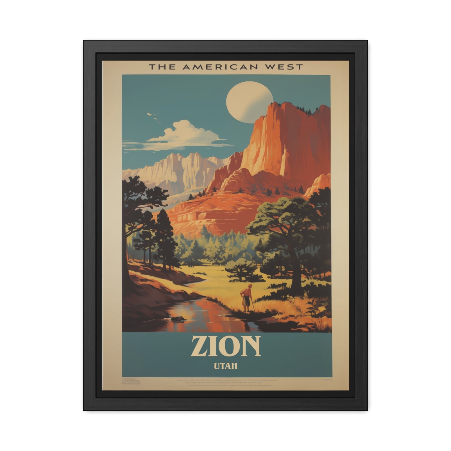 Vintage Utah Poster - Zion National Park, The American West Art Print Framed Posters