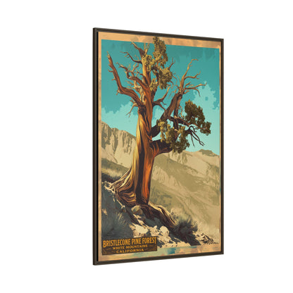 Bristlecone Pine Forest Framed Canvas Print — Vintage National Park Travel Poster