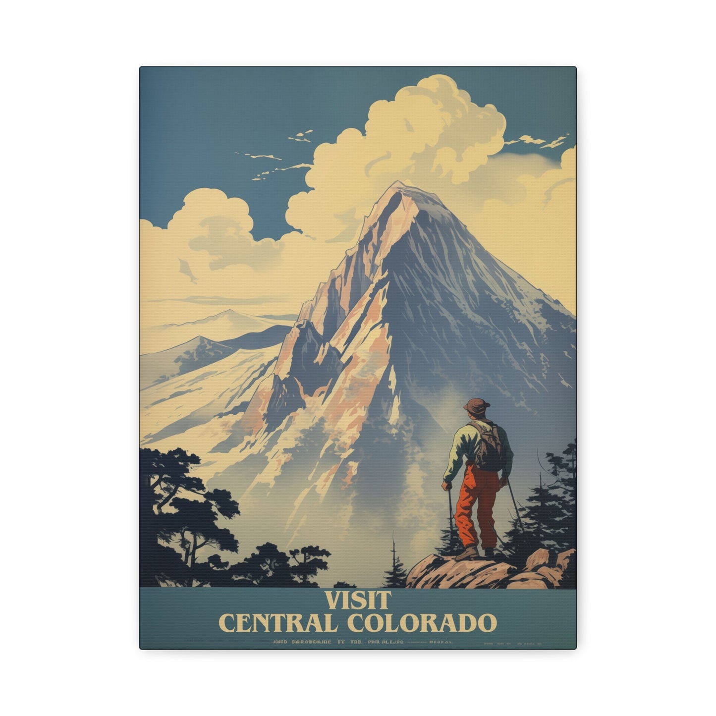 "Visit Central Colorado Poster - Matte Stretched Canvas Wall Art" Matte Canvas, Stretched, 1.25"