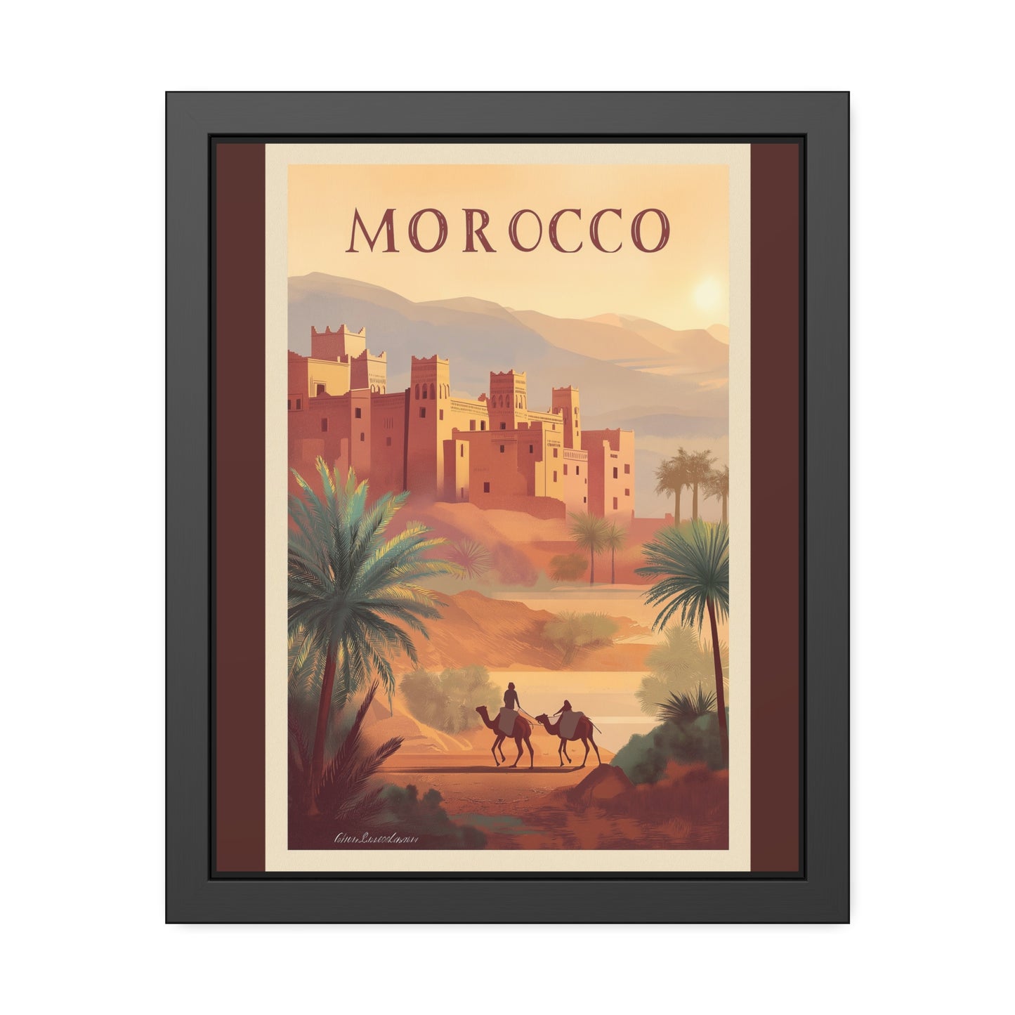 Morocco Vintage Travel Poster Framed Print
