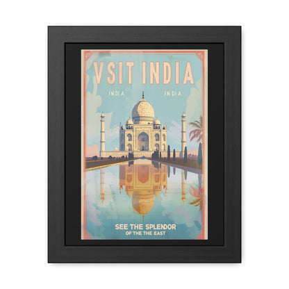 Vintage India Travel Poster — “See the Splendor of the East” | Framed Wall Art by Vintageanna