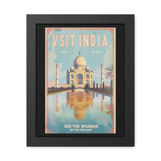 Vintage India Travel Poster — “See the Splendor of the East” | Framed Wall Art by Vintageanna