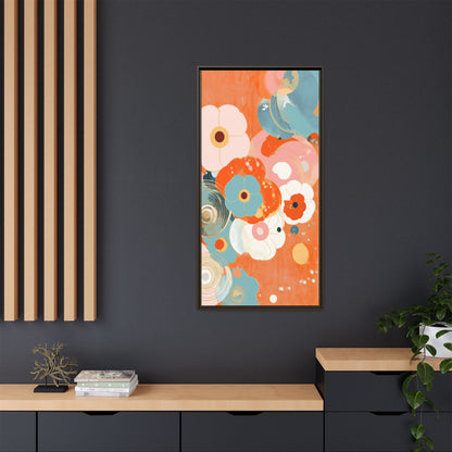 Framed Floral Canvas Art Print — Colorful Abstract Blooms