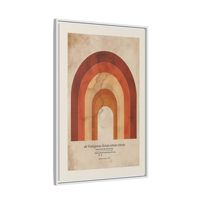 Framed Matte Canvas Wall Art - Retro Rainbow Design