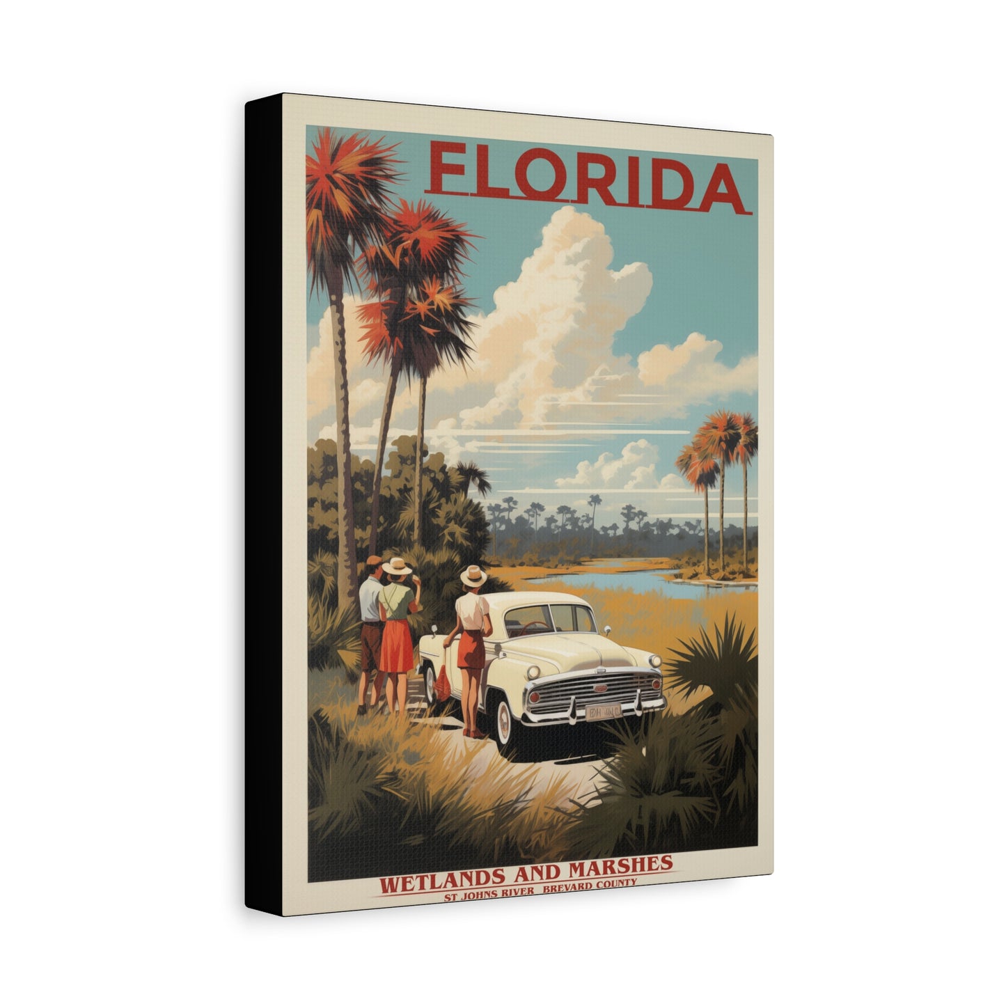 Florida Wetlands St. Johns River Vintage Canvas | Stretched Canvas