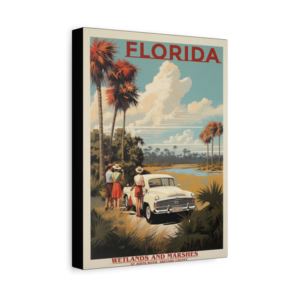 Florida Wetlands St. Johns River Vintage Canvas | Stretched Canvas
