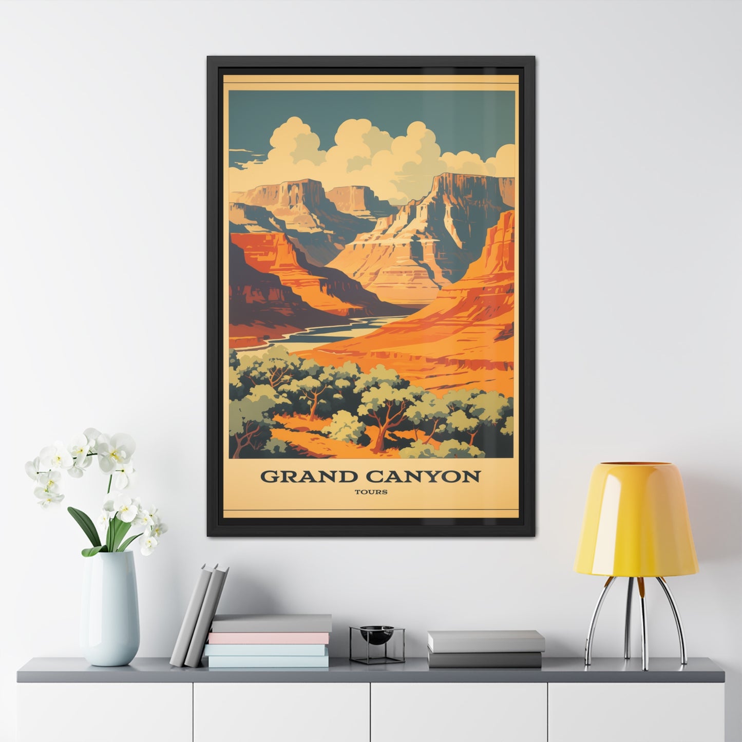 Vintage Grand Canyon Poster - Iconic Canyon Landscape Retro Travel Art Framed Posters