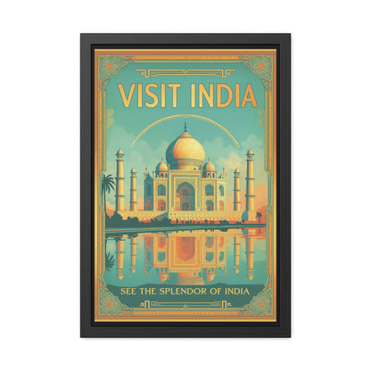 Vibrant Visit India Framed Poster — Wanderlust Travel Art by Vintageanna_M