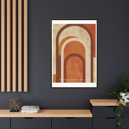 Abstract Arch Framed Canvas Wall Art — Mid-Century Modern Minimalist Decor | Vintageanna