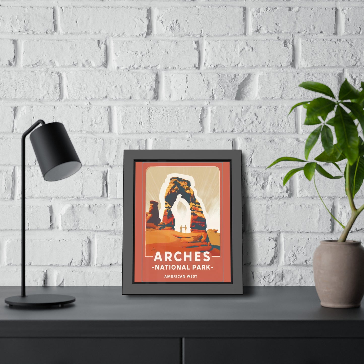Arches National Park Framed Poster — Vintage American West Travel Art
