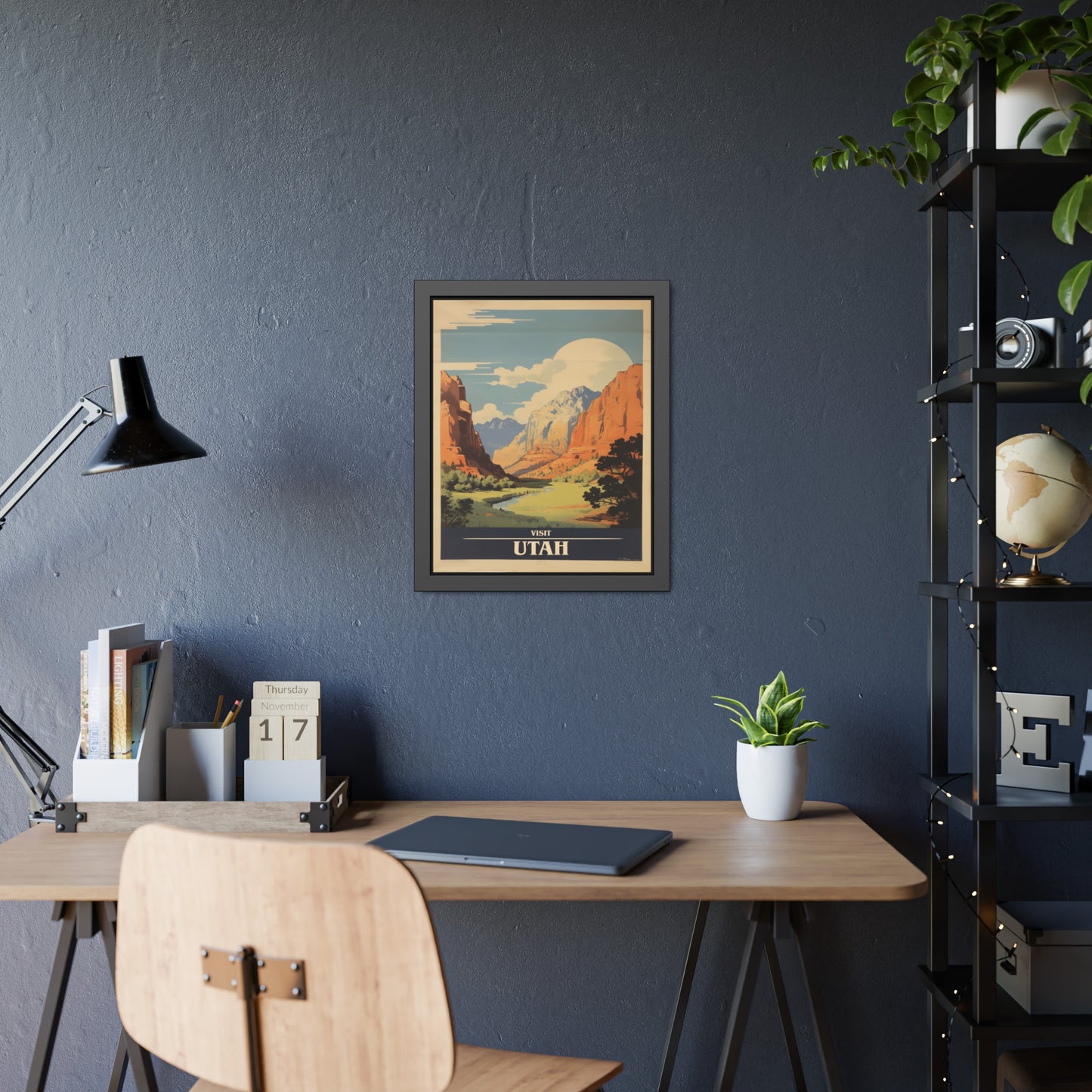 Utah Vintage Travel Poster — Framed Wall Art