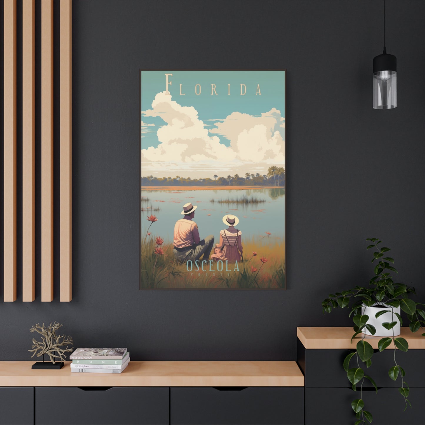 "Vintage Florida Osceola County Poster - Matte Stretched Canvas Wall Art" Matte Canvas, Stretched, 1.25"