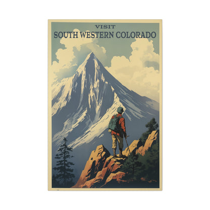 "Visit Southwestern Colorado Poster - Matte Stretched Canvas Wall Art" Matte Canvas, Stretched, 1.25"