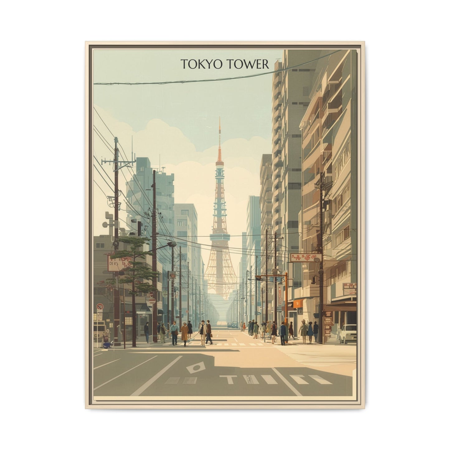 Tokyo Tower Vintage Travel Poster | Museum-Quality Fine Art Print