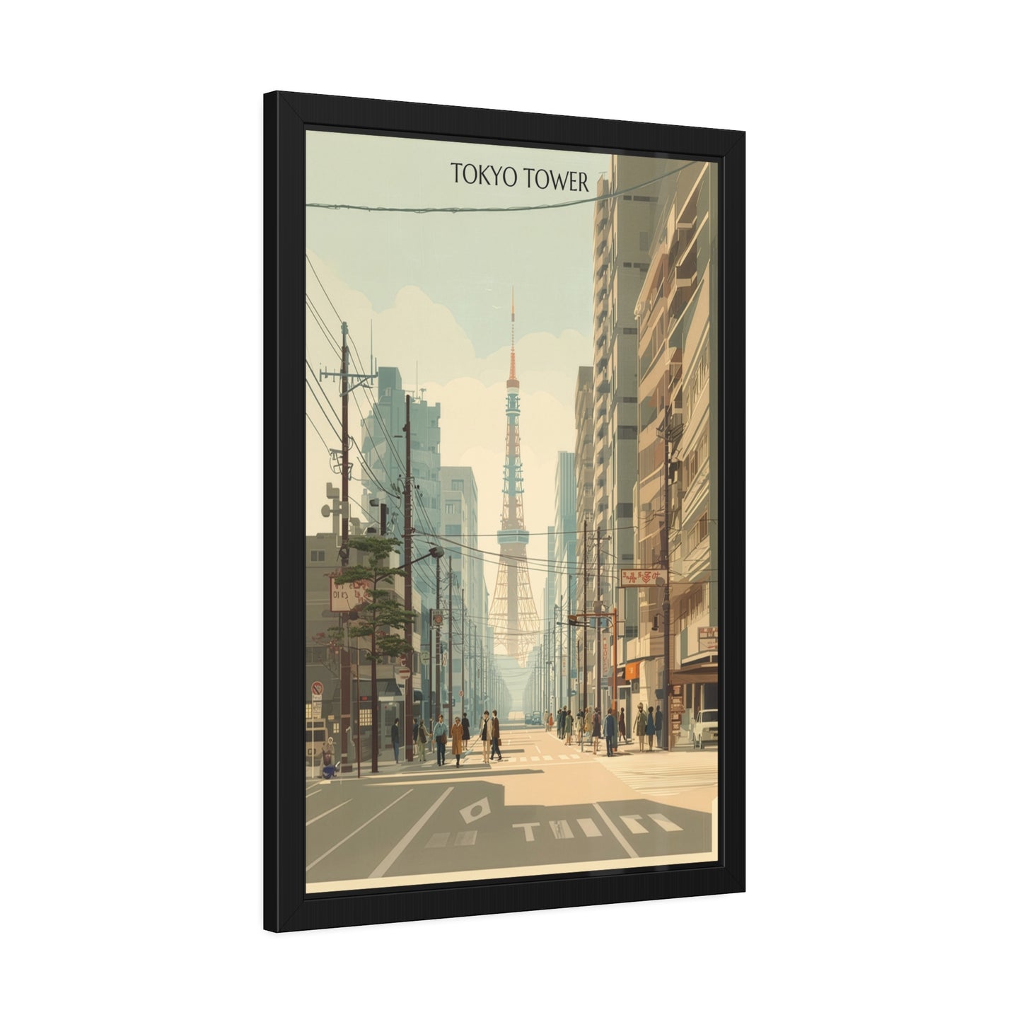Tokyo Tower Framed Poster — Vintage Cityscape Wall Art