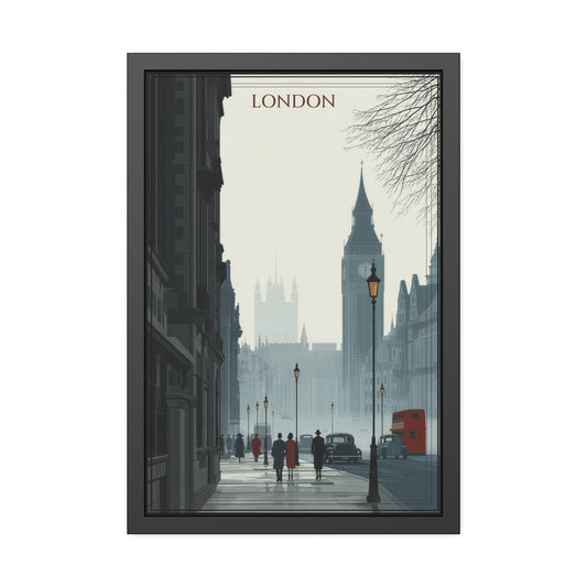 London Vintage Street Framed Poster