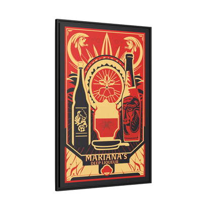 "Vintage Mariana's Deep Liqueur Poster - Matte Canvas Wall Art with Black Frame" Matte Canvas, Black Frame