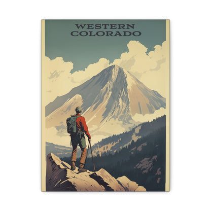 "Western Colorado Hiking Poster - Mountain Adventure Matte Stretched Canvas Wall Art" Matte Canvas, Stretched, 1.25"