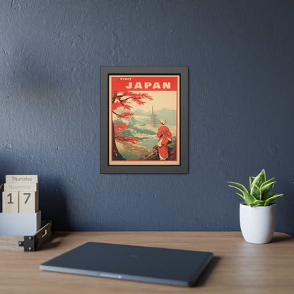 Visit Japan Vintage Travel Poster — Framed Paper Poster