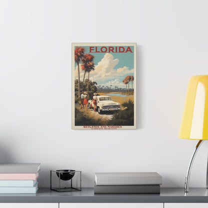 "Vintage Florida Wetlands and Marshes Poster - St. Johns River Matte Stretched Canvas" Matte Canvas, Stretched, 1.25"