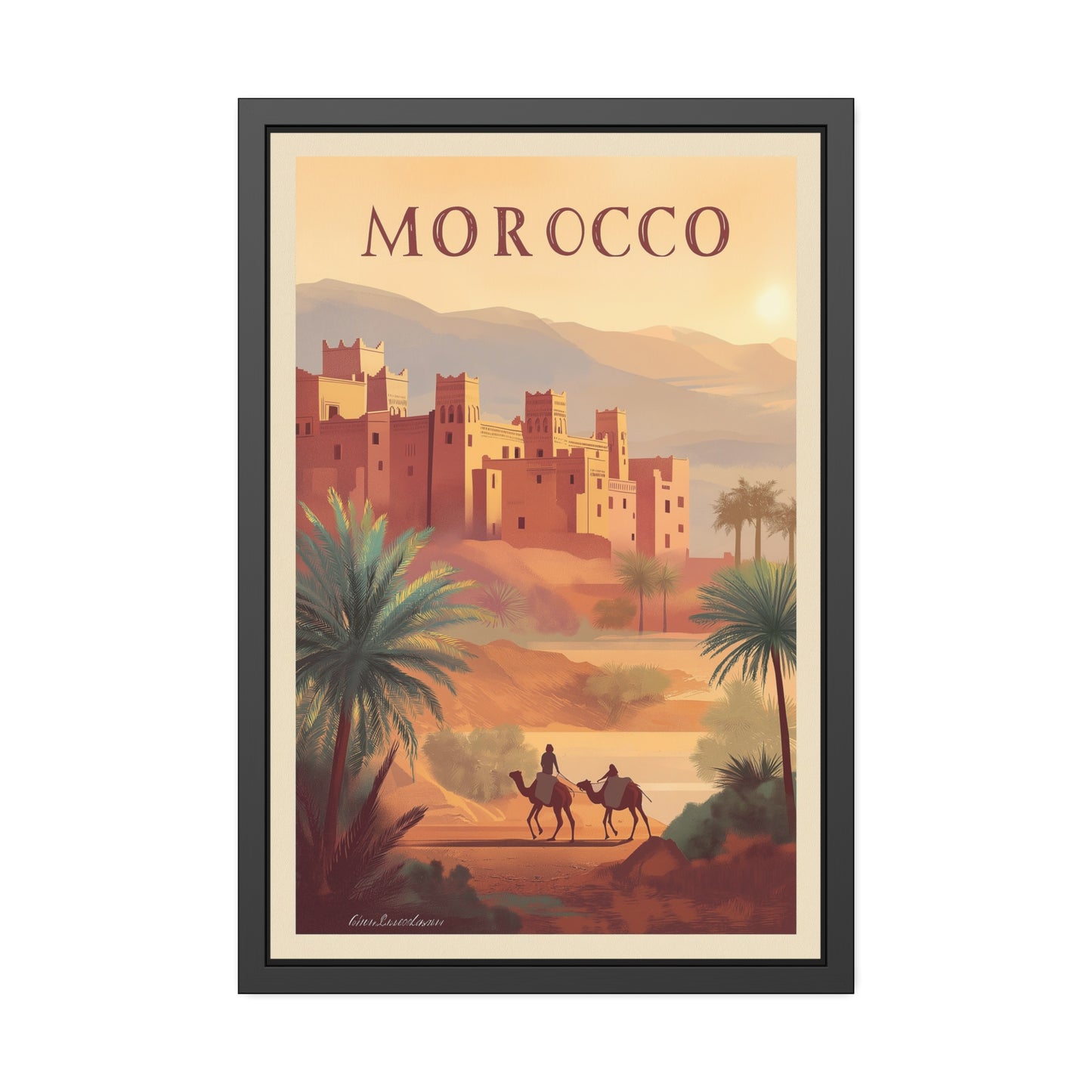 Morocco Vintage Travel Poster Framed Print