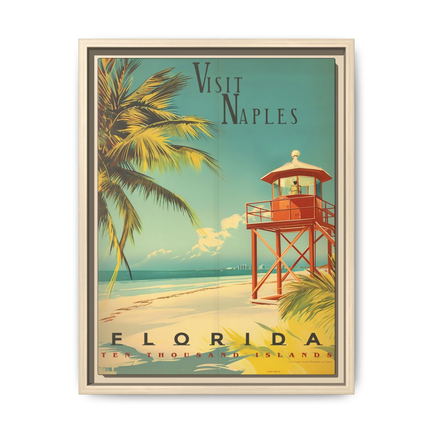 Naples Florida Vintage Beach Poster | Museum-Quality Fine Art Print
