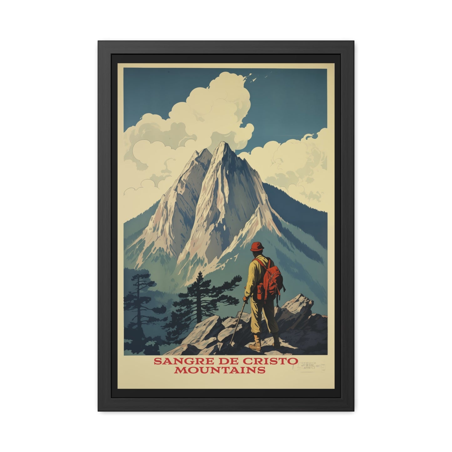 Vintage Colorado Poster - Sangre de Cristo Mountains in Southern Colorado Art Framed Posters