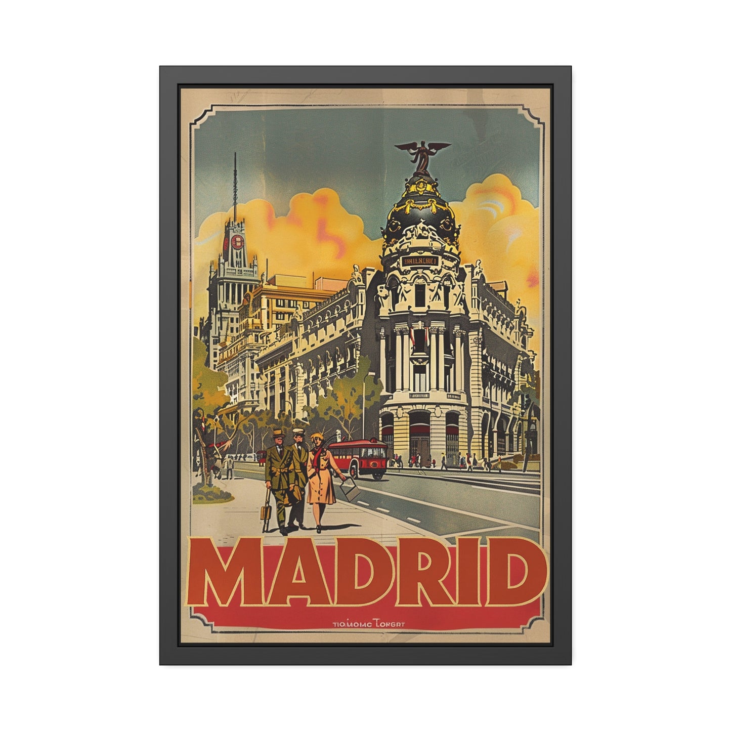 Madrid Vintage Travel Poster — Framed Paper Poster
