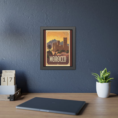 Morocco Vintage Travel Poster — Framed Paper Poster