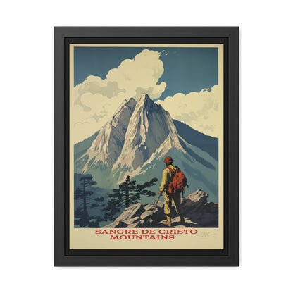 Vintage Colorado Poster - Sangre de Cristo Mountains in Southern Colorado Art Framed Posters