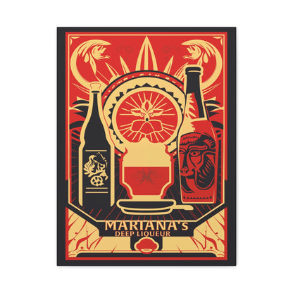 "Vintage Mariana's Deep Liqueur Poster - Frameless Stretched Matte Canvas Wall Art" Matte Canvas, Stretched, 1.25"
