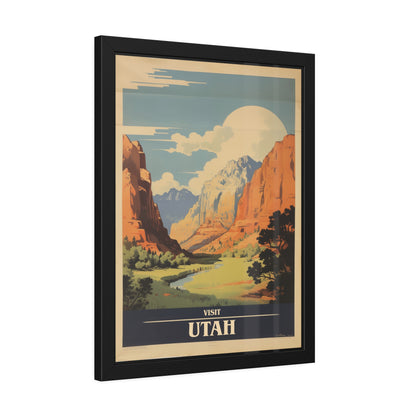 Utah Vintage Travel Poster — Framed Wall Art
