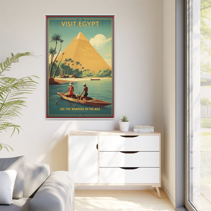 See the Wonders of the Nile — Egypt Nile Vintage Matte Canvas Framed Print