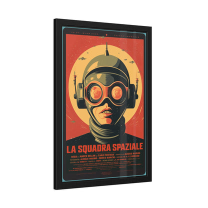 Framed Paper Poster — Retro Sci‑Fi 'La Squadra Spaziale' Wall Art
