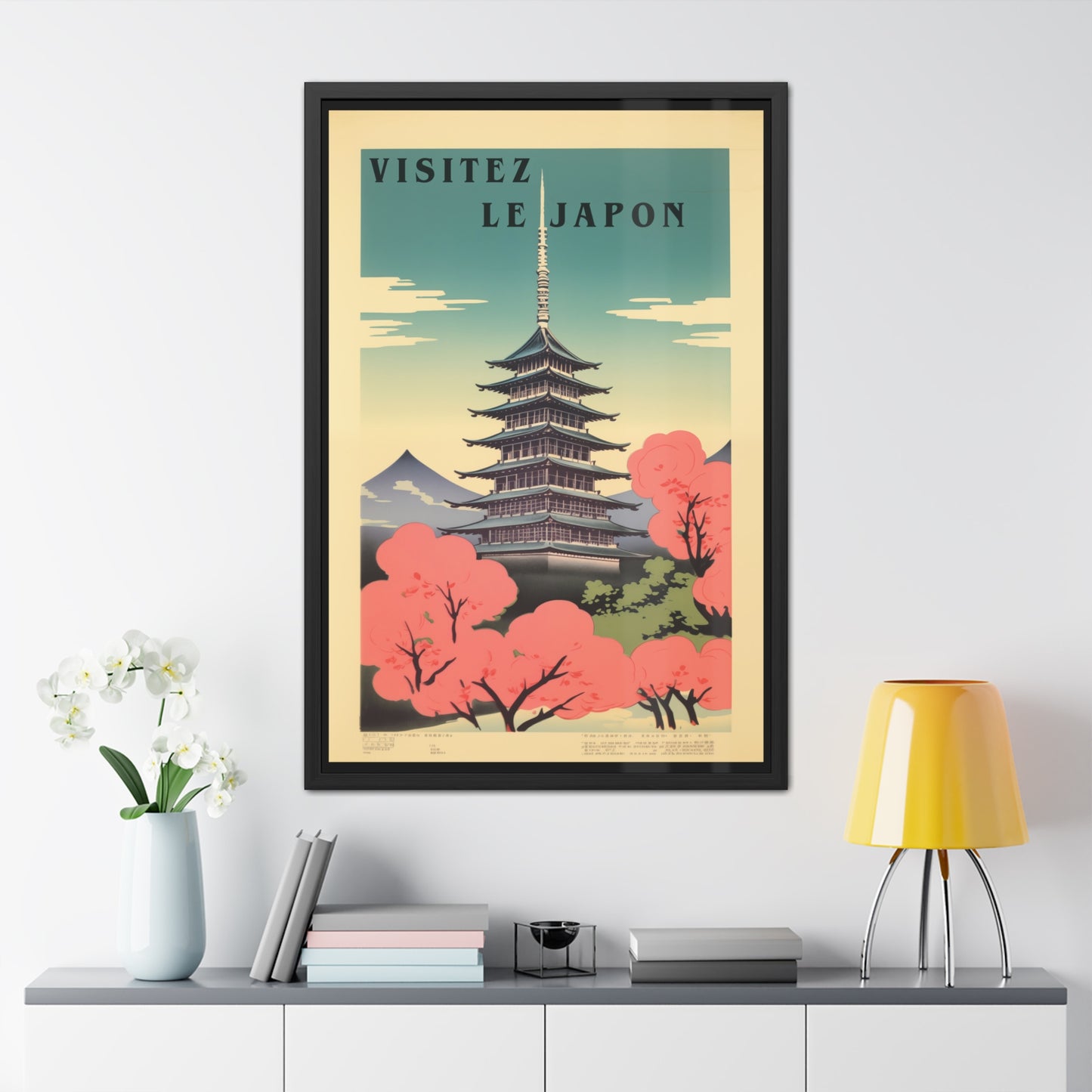 Vintage Japan Travel Poster - 'Visitez Le Japon' (Visit Japan) Pagoda Scene