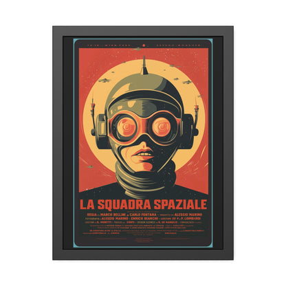 Framed Paper Poster — Retro Sci‑Fi 'La Squadra Spaziale' Wall Art