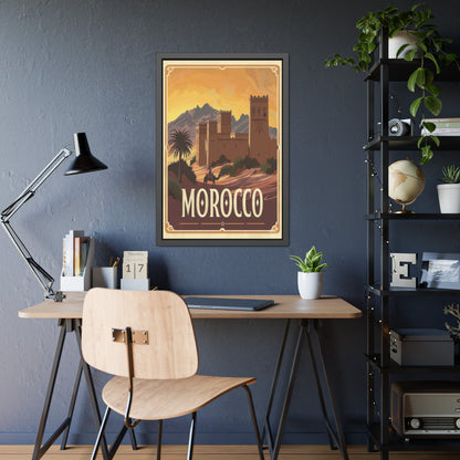Morocco Vintage Travel Poster — Framed Paper Poster