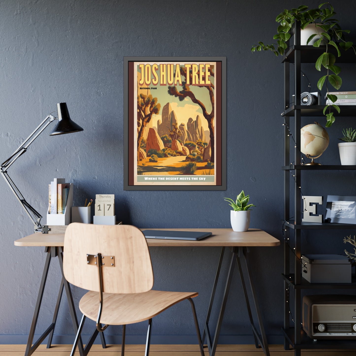 Joshua Tree Framed Poster - Vintage National Park Travel Print