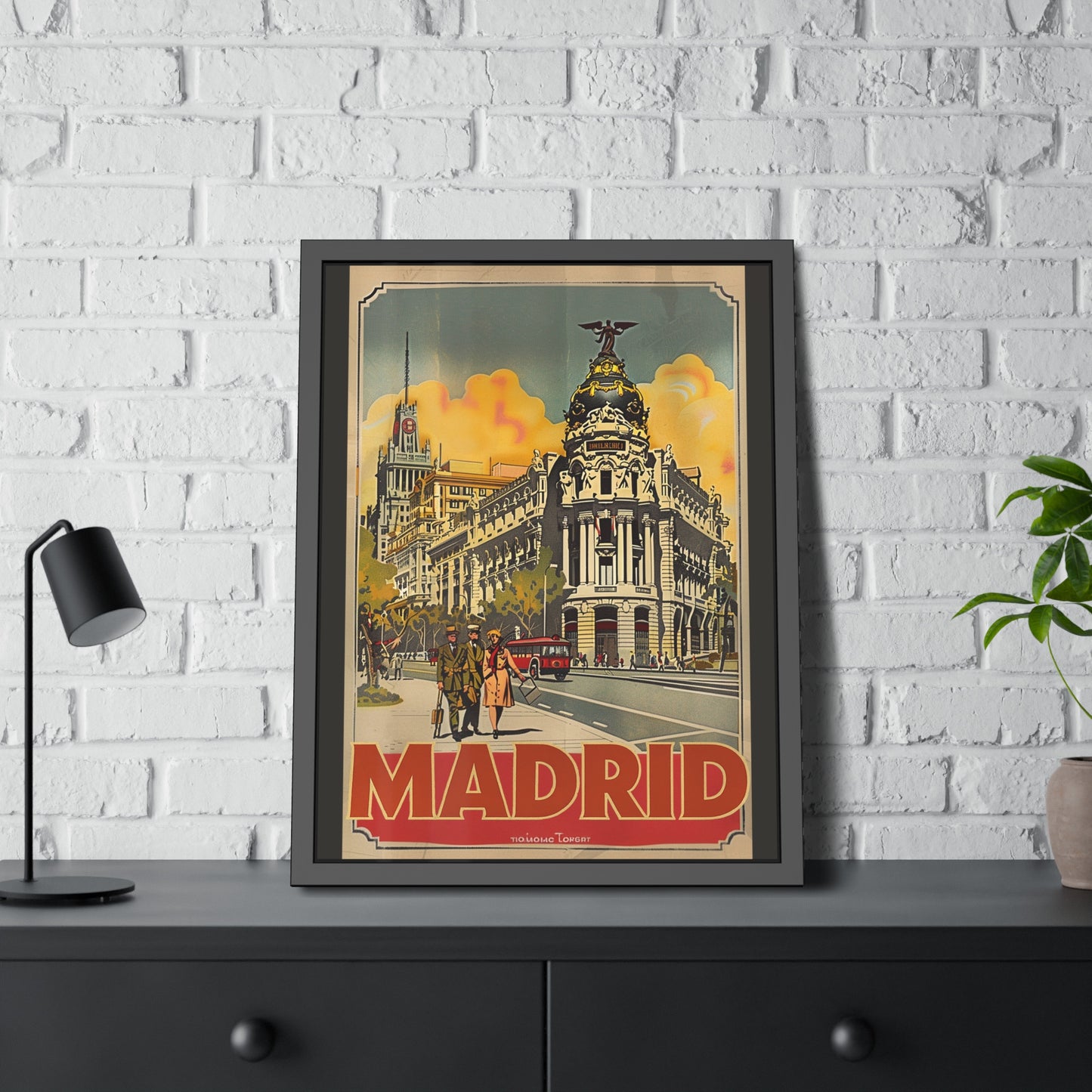 Madrid Vintage Travel Poster — Framed Paper Poster